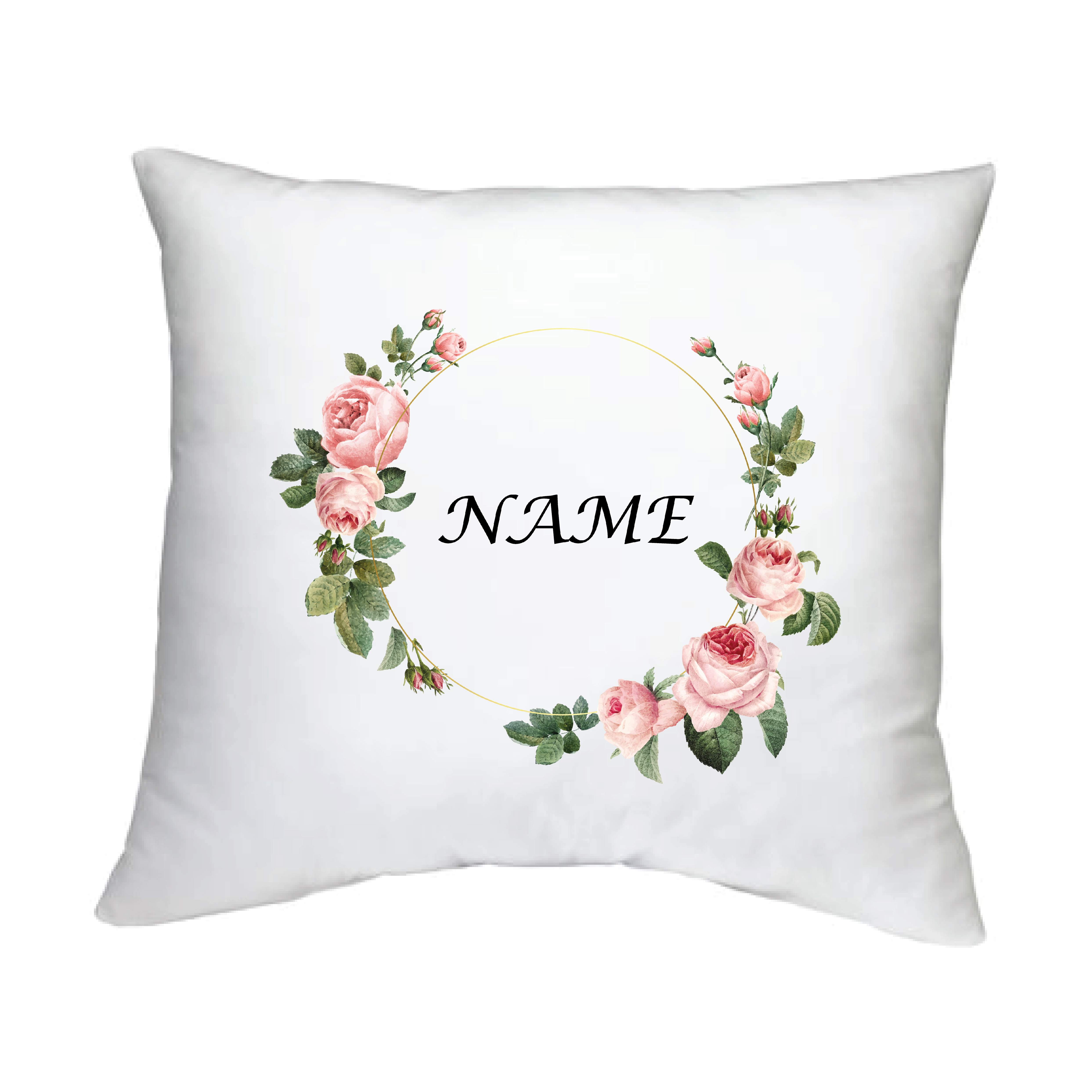 Personalised Flower Ring Name Cushion